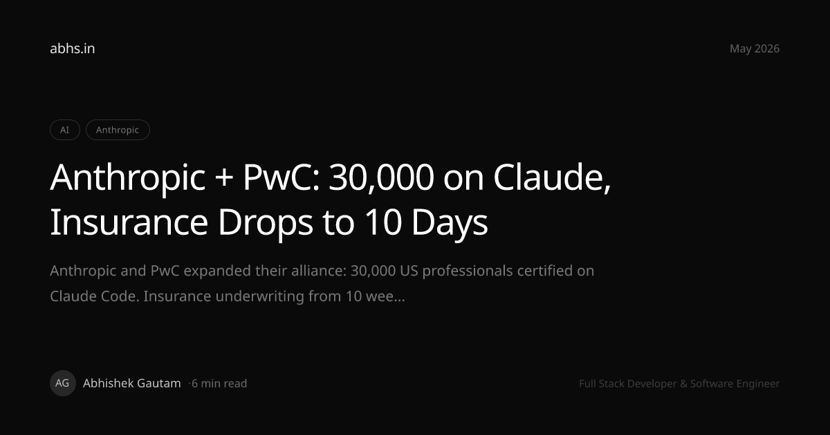 Anthropic + PwC: 30,000 on Claude, Insurance Drops to 10 Days ...
